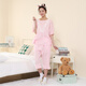 tutuanna睡衣女夏純棉家居服套裝 女 公主風(fēng)圓領(lǐng)短袖短褲上下套 粉色（上衣+褲子套裝） 均碼 上衣160/84A 褲子160/70A
