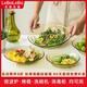LeBoLeBo玻璃盤(pán)魚(yú)盤(pán)湯盤(pán)西餐盤(pán)水果盤(pán)子碗菜盤(pán)碟微波爐專(zhuān)用器皿耐高溫餐具 3件組【23cm 2只裝+28cm 1只】