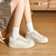 ZHR女鞋板鞋柔軟小白鞋顯高顯瘦休閑鞋子女戶(hù)外通勤百搭學(xué)生運動(dòng)鞋潮 米色 37