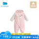 麗嬰房【商場同款】嬰兒剪毛絨連體衣寶寶衣服保暖連帽哈衣爬服春秋款 粉色 90cm 2歲