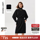 朗姿【尖貨補(bǔ)單】純羊毛法式氣質(zhì)長袖小黑裙新款黑色針織連衣裙女收腰 黑色2 M
