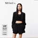 MO&Co.西裝春夏涼感三醋酸黑色中性墊肩輕薄寬松廓形外套通勤摩安珂 黑色 S 160