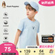 暇步士（Hush Puppies）童裝兒童男女中性大童25春夏新款短袖T恤 冰晶藍(lán) 150cm