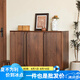印青春 實(shí)木鞋柜 黑胡桃木門廳柜 北歐簡(jiǎn)約玄關(guān)柜家用門口入戶柜鞋柜 北美黑胡桃木鞋柜120*38*100cm 整裝
