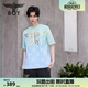 BOY LONDON【薄荷曼波】夏季經(jīng)典鷹標(biāo)滿印針織短袖T恤N01002 藍(lán)色 M