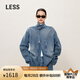 LESS工裝風(fēng)牛仔夾克女春秋復(fù)古做舊設(shè)計(jì)感寬松全棉外套2O7612710 995牛仔洗蘭 XS