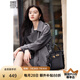 香影高級感灰色風(fēng)衣女春秋2025新款氣質(zhì)英倫風(fēng)雙排扣寬松中長外套 灰色 M