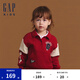 Gap男幼童抓絨毛巾繡logo翻領(lǐng)撞色衛(wèi)衣兒童裝643348 紅色 100cm(2-3歲) 亞洲尺碼
