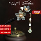 卡瑪倫發(fā)簪黑檀木古風(fēng)玉蘭花玉簪子現(xiàn)代發(fā)釵女友老婆生日七夕七夕節(jié)禮物 玉蘭花（B款吊墜7厘米）