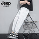 JEEP SPIRIT冰絲褲男夏季新款大碼冰絲薄寬松休閑黑色束口網(wǎng)眼速干運(yùn)動(dòng)褲男 淺灰色 XL 165-173c  118-132斤