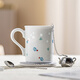 富玉陶瓷景德鎮玲瓏瓷帶勺帶碟泡茶杯女士辦公室喝水杯 遺忘馬克杯4件套