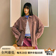 MMLG 87mm 格子襯衫女秋季新款寬松百搭韓系長袖上衣情侶休閑外套 紅格 S