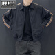 JEEP SPIRIT工裝外套男2025春秋新款常規美式復古痞帥休閑百搭夾克男 黑色 XL 建議130斤-145斤