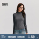 森馬（Semir）長袖T恤女半高領(lǐng)吸濕發(fā)熱抗菌2024冬緊身抓絨打底衫109724101001