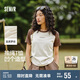 森馬（Semir）短袖t恤女修身正肩側(cè)邊抽身夏季上衣插肩袖印花101324100003