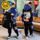 G.DUCKKIDS童裝品牌男童套裝秋冬新款兒童套裝小男孩連帽衛(wèi)衣馬甲運(yùn)動(dòng)褲三件 藍(lán)色 170 建議身高160左右