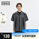 英克斯（inxx）APYD 美式復(fù)古拼接襯衣男解構(gòu)分割假兩件短袖襯衫無性別 黑色 XL