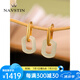 奈維斯汀品牌和田玉耳環(huán)s925銀小巧百搭耳釘小眾設計感高級玉石耳飾飾品 和田玉耳環(huán)