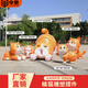 匯奇尚品玻璃鋼仿真卡通橘貓雕塑戶外商場(chǎng)幼兒園草坪美陳寵物店裝飾擺件 來(lái)圖定制