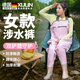煦凜德國(guó)女士下水褲趕海裝備大人防水衣下半身涉水服水褲水鞋連體褲子 粉色-背帶褲 女款大口袋《3D修身》 36  36鞋碼