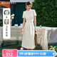 Olrain歐芮兒蕾絲小眾短袖兩件套裝裙2025新款法式浪漫時(shí)尚套裝女 米白色 M
