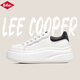 LEE COOPER厚底小白鞋女2025夏季新款休閑鞋增高百搭鞋子女鞋板鞋高顏值輕奢 米黑色 37