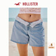 HOLLISTER25夏季新款baggy風(fēng)辣妹Y2K翻腰牛仔短褲女裝KI349-5169 中間色水洗 （腰頭花紋深淺隨機(jī)發(fā)貨） 27 165/68A 4標(biāo)準(zhǔn)版