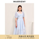 MAXRIENY【商場(chǎng)同款】歐式浪漫裙裙法式復古雪紡連衣裙 冰藍 M 02