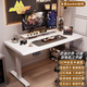 韋露姿W1實(shí)木電動(dòng)升降桌子臺式電腦桌臥室家工作臺辦公桌學(xué)習書(shū)桌電競桌 【5CM實(shí)木】白色-三節雙電機 160x60【免費送裝*烤漆工藝】