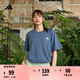 adidas情侶休閑純棉上衣圓領(lǐng)短袖T恤男女夏季阿迪達斯官方輕運動 傳奇墨水藍   L