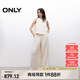 ONLY2025夏季新款時尚氣質(zhì)輕薄寬松亞麻套裝休閑褲女|125244004 A44銀樺灰色 XS