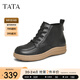 他她（TATA）厚底英倫馬丁靴女靴子氣質黑色早秋短靴新款7A442DD4 黑色 37