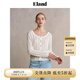 ELAND衣戀毛針織衫女學(xué)院針織花紋空調(diào)長(zhǎng)袖開(kāi)衫外套2025夏季新款 象牙白/白色(39)Ivory L /170