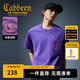卡賓（CABBEEN）【重磅水洗】男裝短袖t恤2025夏季新款純棉潮流寬松圓領(lǐng)上衣 深紫色59（寬松版型） L /175/50