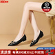 NINE WEST/玖熙單鞋女春秋新款氣質(zhì)優(yōu)雅晶鉆方扣淺口平跟一腳蹬女鞋 黑色 34 (220mm)