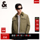 杰克·瓊斯（JACK&JONES）春季休閑仿羊羔毛翻領字母刺繡拉鏈夾克棉服厚外套男裝224457002 E06馬提尼橄欖 XL 185