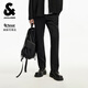 杰克·瓊斯（JACK&JONES）25年男裝夏季褲子男士百搭潮流天絲休閑褲直筒彈力商務品牌男褲 E40黑色 30 170
