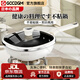 GCCDGM日本品牌鈦涂層煎炒鍋陶瓷釉平底煎鍋多功能炒菜鍋通用爐灶不粘鍋 黑晶鈦外白煎鍋 24cm