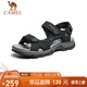 駱駝（CAMEL）魔術(shù)貼沙灘戶外徒步登山男士休閑涼鞋 GE12220536 黑色 42