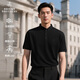 布克兄弟（BrooksBrothers）[涼感]布克兄弟男士25夏新款商務(wù)精致小領(lǐng)純色polo衫 0004-黑色 L