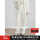 BASIC HOUSE/百家好松弛感直筒休閑褲女2025春季寬松運(yùn)動休閑褲 米白色 S