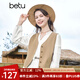 百圖betu女裝秋季新款馬甲復(fù)古高級感外搭V領(lǐng)西裝馬甲女2307T48 卡其色 L