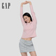 GAP女裝秋款麥穗刺繡Logo亨利領(lǐng)連帽衫休閑上衣792720 淺粉色 M (165/88A) 亞洲尺碼