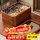 木雅軒實(shí)木果盤(pán)零食盤(pán)高級感水果盤(pán)客廳堅果糖果盤(pán)干果盤(pán)分格干果收納盒 6格雙層果盤(pán)+12玻璃碗