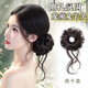 尼趣熊龍須丸子頭假發(fā)發(fā)圈女古早味花苞頭千金感盤發(fā)神器仿真發(fā)假發(fā)包 棕黑色兩個裝