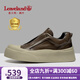 楓葉（leaveland）男鞋新品復(fù)古時(shí)尚一腳蹬懶人鞋男韓版頭層牛皮舒適厚底增高板鞋男 棕色（皮鞋碼） 41 (255mm)