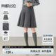 尚都比拉職場通勤a字百褶短裙高級百搭顯瘦小個子半身裙女 灰色 S