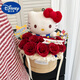 迪士尼（DISNEY）hellokitty花束玩偶凱蒂貓抱抱桶花束仿真生日禮物玩偶情人節(jié)花束 新款紅色大號kitty玫瑰抱抱【生日推薦】