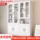 汐畔一居【包安裝】實木書柜書架組合現(xiàn)代簡約帶玻璃門書櫥儲物柜 A+B款長140cm 不帶頂柜-升級42cm柜深