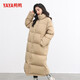 鴨鴨（YAYA）冬季加厚羽絨服女2025新立領(lǐng)韓版氣質(zhì)長(cháng)過(guò)膝休閑面包服 卡其色 M